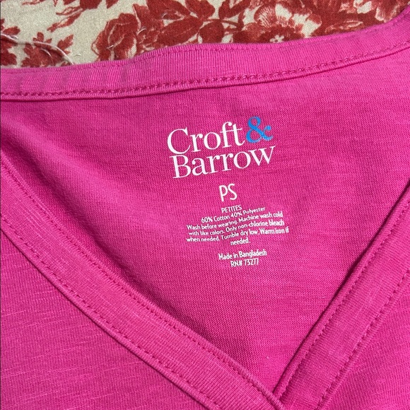 Croft & Barrow Perriwinkle and Pink Button-Up Tops - Picture 2 of 12